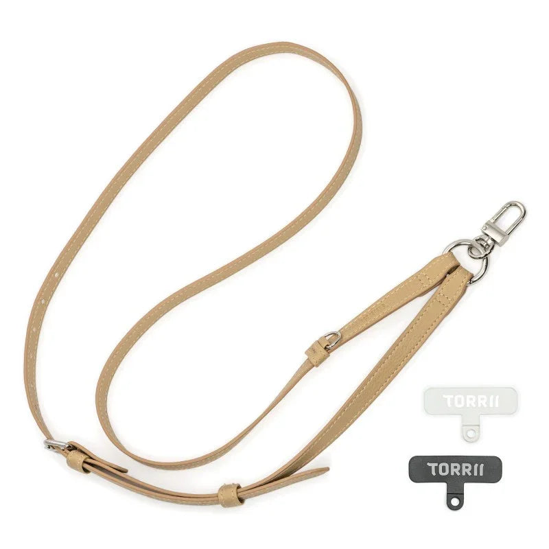 Torrii Knotty Leather Crossbody Strap – Khaki - Tashqila Torrii Knotty Leather Crossbody Strap – Khaki - Tashqila